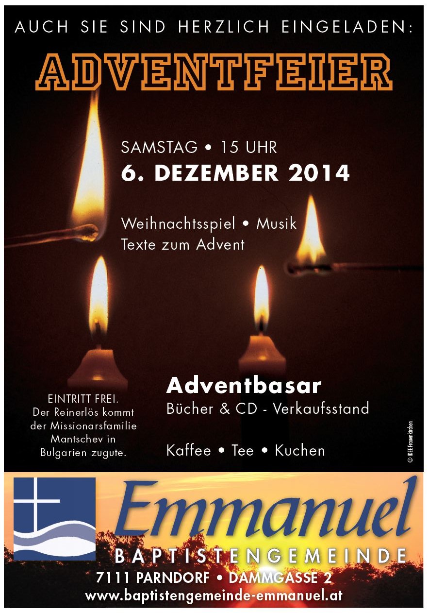 Herzliche Einladung zur Adventfeier 2014